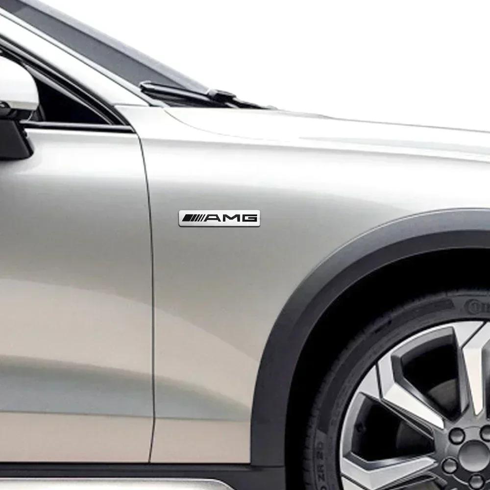 3D Aluminium Car Logo Sticker Decals Auto Decoration Accessories For Mercedes Benz AMG W204 W205 W203 W211 W212 W213 W201 W210