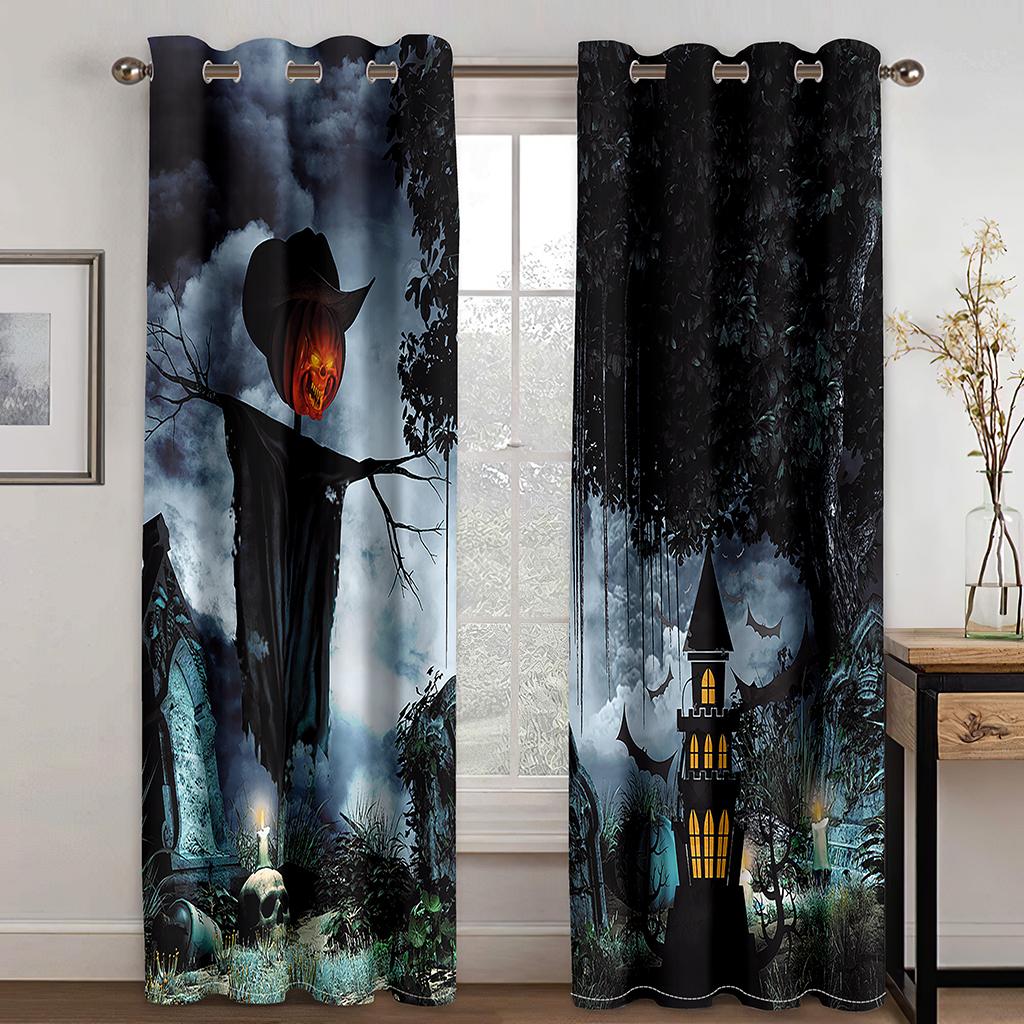 

Темный рисунок скелета животного для спальни, гостиной, балкона, домашнего декора, шторы 100W130H(CM)40x51in&Grommet Top