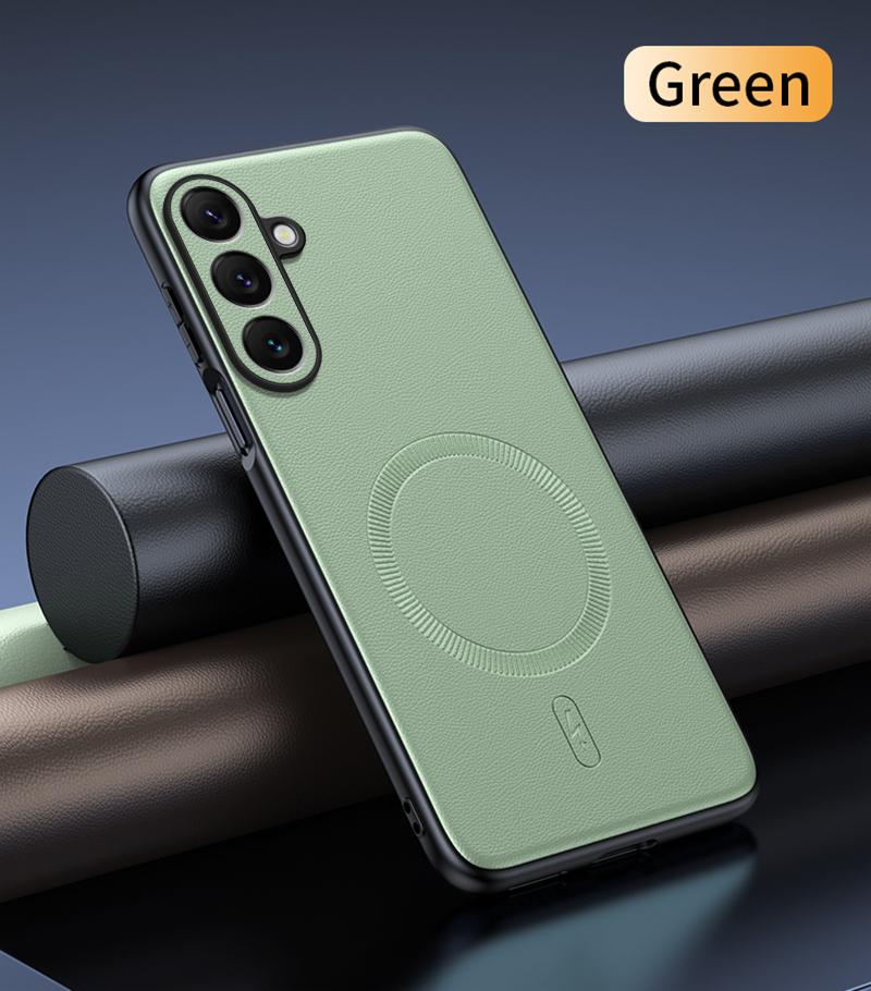 For Samsung S25 Case Magnetic Leather Shield Cover For Samsung S25 Anti-Fingerprint Non-Slip PC+TPU