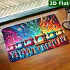 One Rectangular Mat, a Colorful Sewing Machine with Spools, a Welcome Door Mat, a Non-Slip And Easy-To-Clean Entrance Carpet, Perfect for The Kitchen/