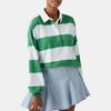 Levis Polo a Maniche Lunghe a Righe con Colletto a Punta Comoda Versatile alla Moda Top da Donna 005IY-0002