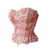 Embroidered Water-soluble Flowers Elasticized Figure-hugging Dress with A Waistband and Back Closure, Showing The Back.