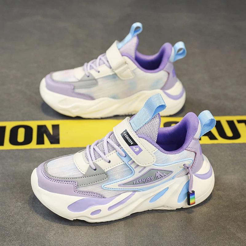 New Kids Girls Sneakers Breathable Mesh Running Shoes Lightweight Soft Sole Sports Shoes for Children School Walking Tennis