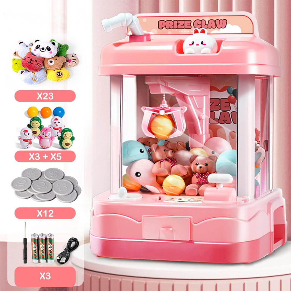 Mini Claw Machine Toy, Home Arcade Game, 180 Rotatable Claw, Music and Lights, USB Powered for 3-5 Years