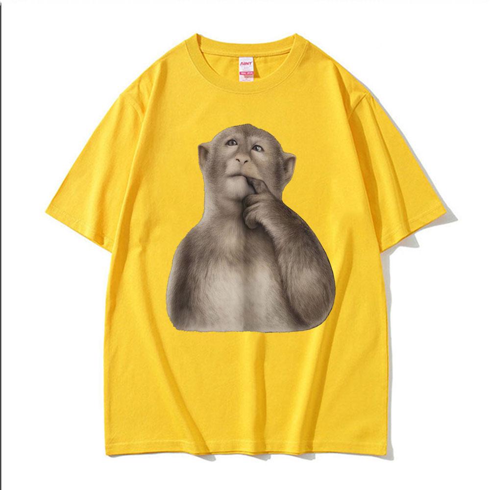 Funny Monkey Unhinged Reaction Stupid Meme Tshirt Men Women Fashion Humor Short Sleeve T Shirts Summer ONeck Oversized T Shirt