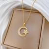 Titanium Steel, Star Moon Zircon Light Luxury Temperament Gorgeous Full Diamond Necklace Female Versatile Collarbone Chain Titanium Steel Chain