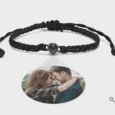 Customizable Nano Projection Bracelet: 'I Love You' In 100 Languages with Photo Jewelry Option