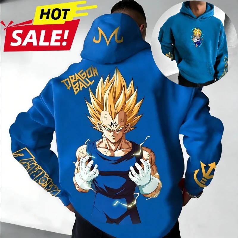 

Dragon Ball Vegeta Saiyan Harajuku Streetwear Men Vintage Hoodie Winter Women Oversized Hooded Sweatshirt Long Sleeve Top Y2k XXXL сірий