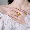 Manufacturer's Copper Rings Women's Jewelry Zircon Water Droplet Shape Chinese Red Sea Blue Yellow Luxury Fashion High-end Sense