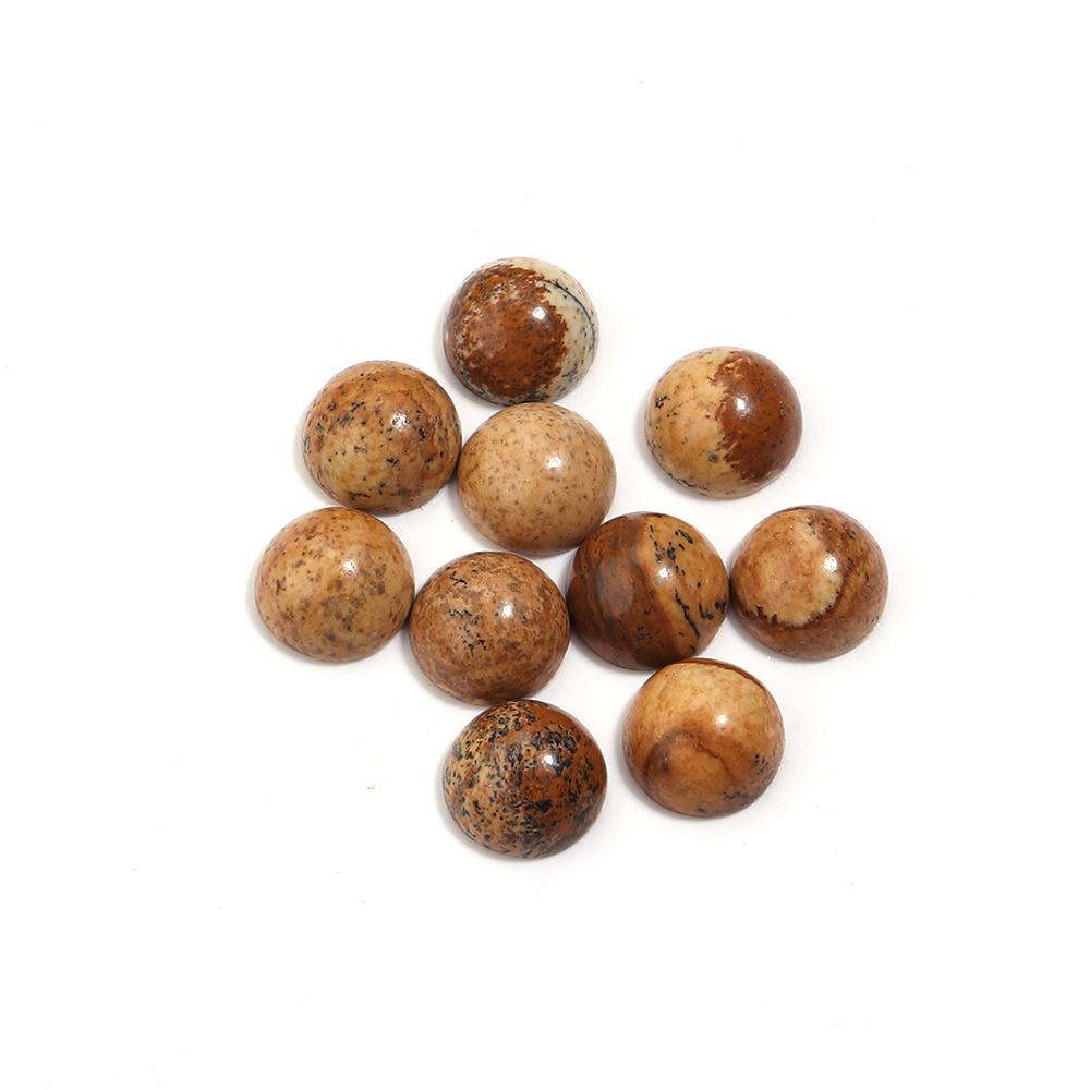 5/10 Stück Naturstein Cabochon 4-25mm Bildstein Runde Flache Rückseite Cabochon Perlen Für Schmuckherstellung DIY Ring Anhänger Zubehör