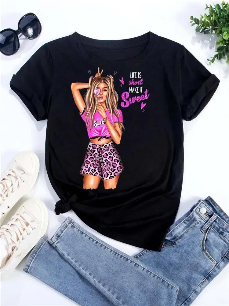 Women T-Shirt Harajuku Streetwear Short Sleeves Female Clothes Tops Tees Printed Female Tshirt Women Fashion Graphic
