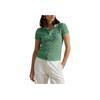 Polo Ralph Lauren Solid Slim Fit Cable Knit Short Sleeve Polo Shirt Women Tops Medium-Green WMPOKNINB920241-310