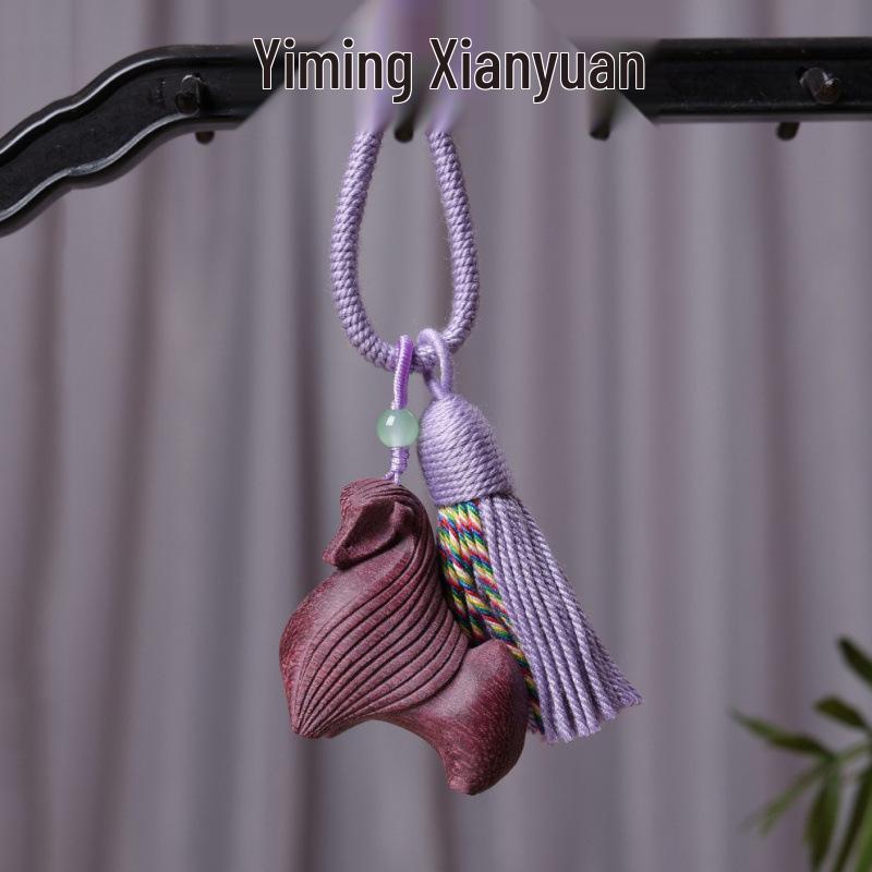 Blood Cypress Zodiac Horse Violet Wood Pendant Keychain
