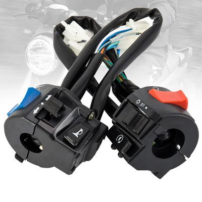 New Motorcycle Handle Bar Left Right Switches Horn Turn Signal Headlight Electric Start Handlebar Controller Switch Universal