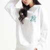 New MLB Base Logo Sweatshirts Unisex White 3AMTB0121-50WHS