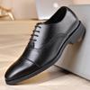 2025 new dress large size men's shoes Brock leather shoes lace-up engraved men's business wedding shoes