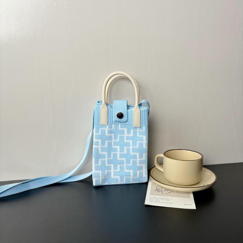 Mobile phone bag flower knitted bag niche versatile shoulder messenger bag trendy tote bag flower knitting