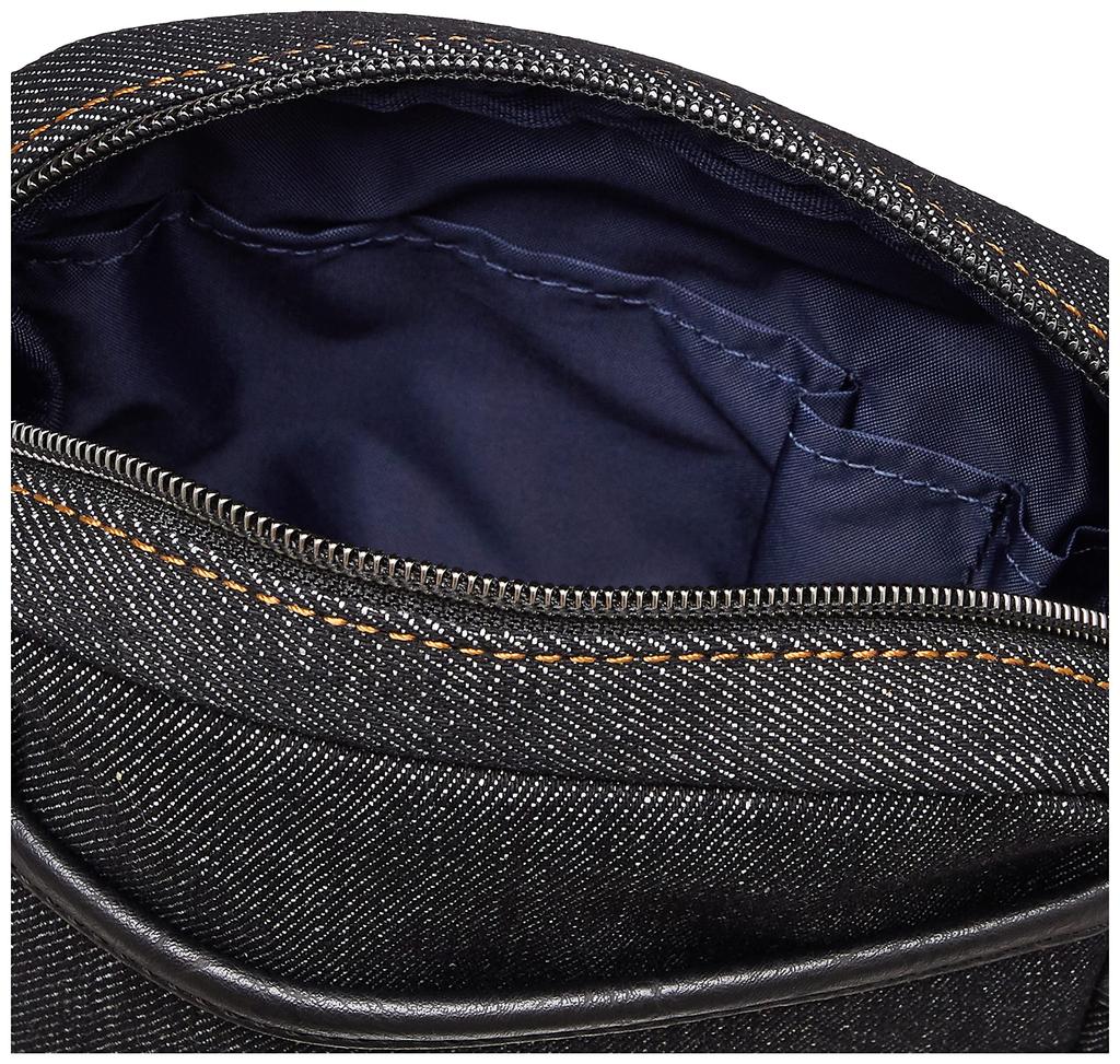 Lee Symbole Mini Shoulder Denim X Faux Black Bag, Leather, 320-3263,