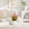 Simulated Small Potted Plants Maintenance-free Pink Faux Flowers With Pots 1 Pc