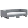 Vidaxl Sofa Rozsuwana Z Materacami, Jasnoszara, 90X190 Cm, Tkanina