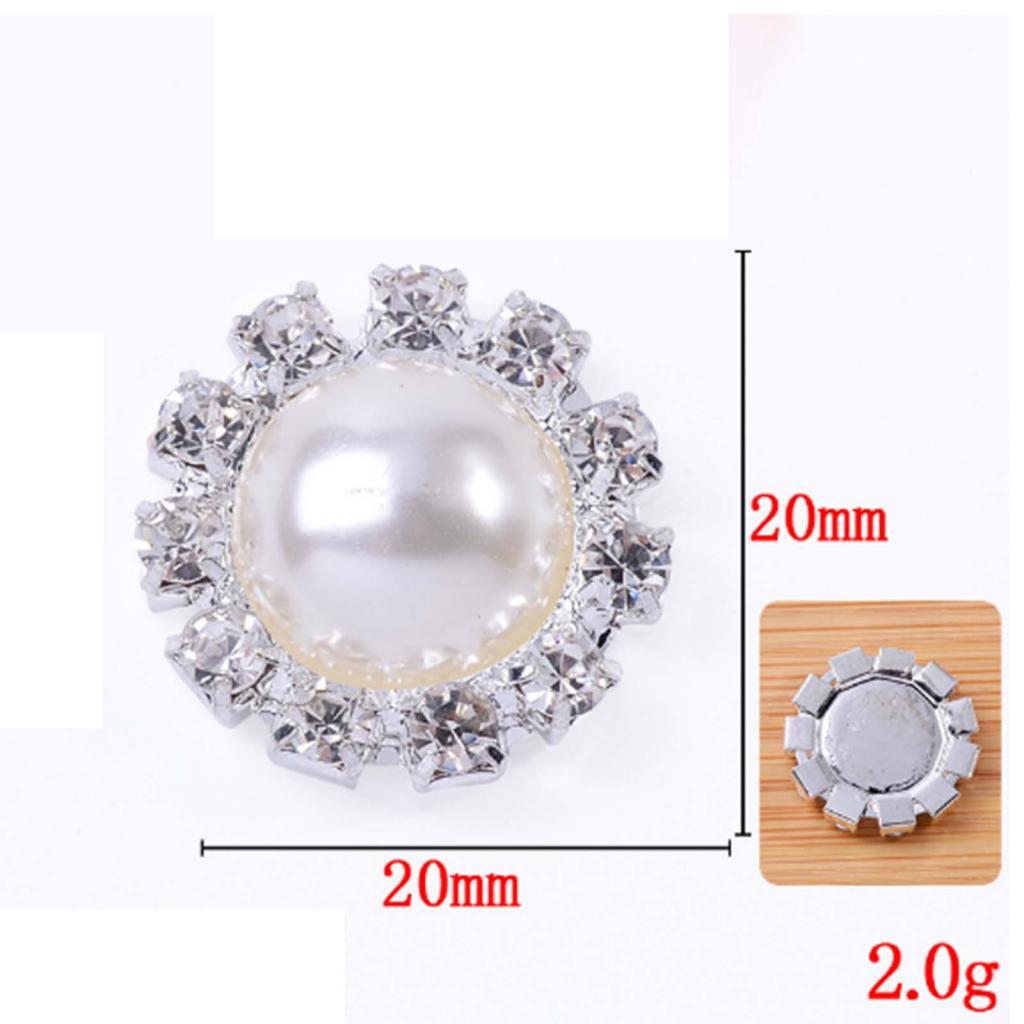 Bulk of Crystal Rhinestone Pearl Shank Buttons Flower Embellishment Sewing Craft Wedding Scrapbooking