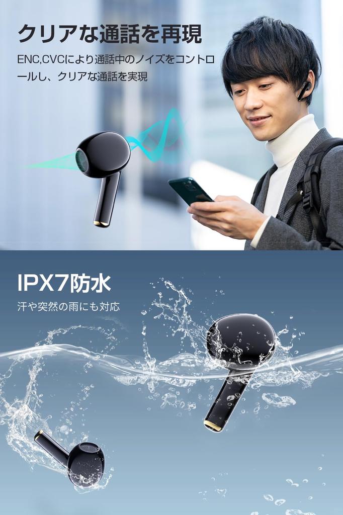 2025 New Masterpiece Model Bluetooth Wireless Earbuds with ENC Noise LED Sound Automatic Instant Cordless Fast IPX7 Single or Perfect for and Gaming