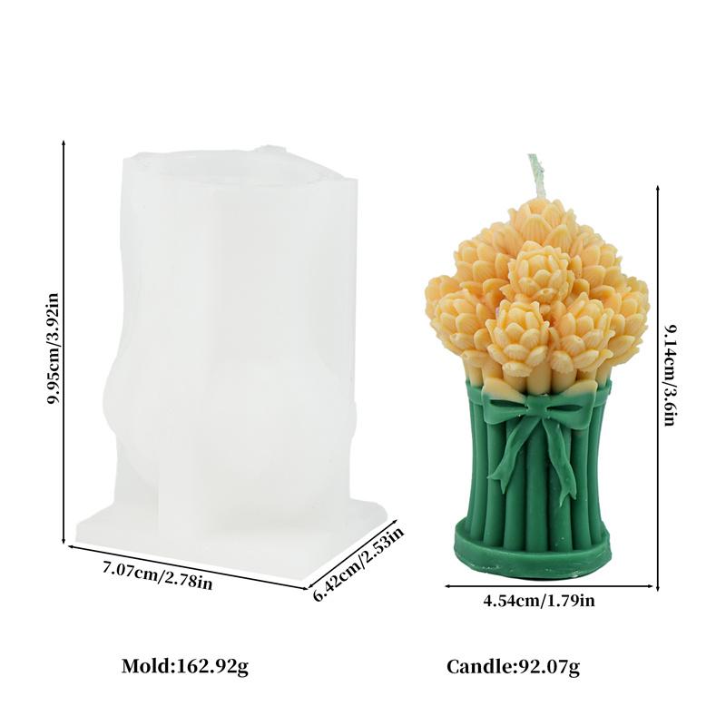 3D Tulip Bouquet Candle Silicone Mold Soap Resinous Molds DIY Birthday Gift Mother's Day Candle Craft Mold