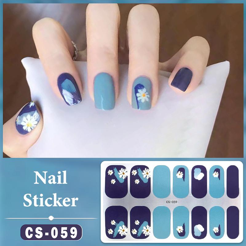 14 Nails Simple Waterproof Nail Wraps Full Cover Nail Stickers Firm And Not Easy To Fall Off Multi Color Nail Art For Women'S D