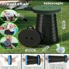 Outdoor Camping Retractable Foldable Stool Chair Compact Lightweight Aluminum Fishing Bench with Storage Bag High Strength