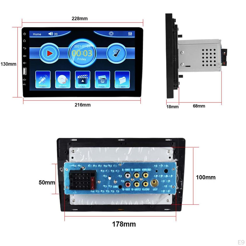 Multimedia Player 9inch Touch Screen Steering Wheel Control Car Stereo Radio for Automobile