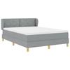 Box Spring Bed with Headboard Light Gray 140 x 190 cm Fabric