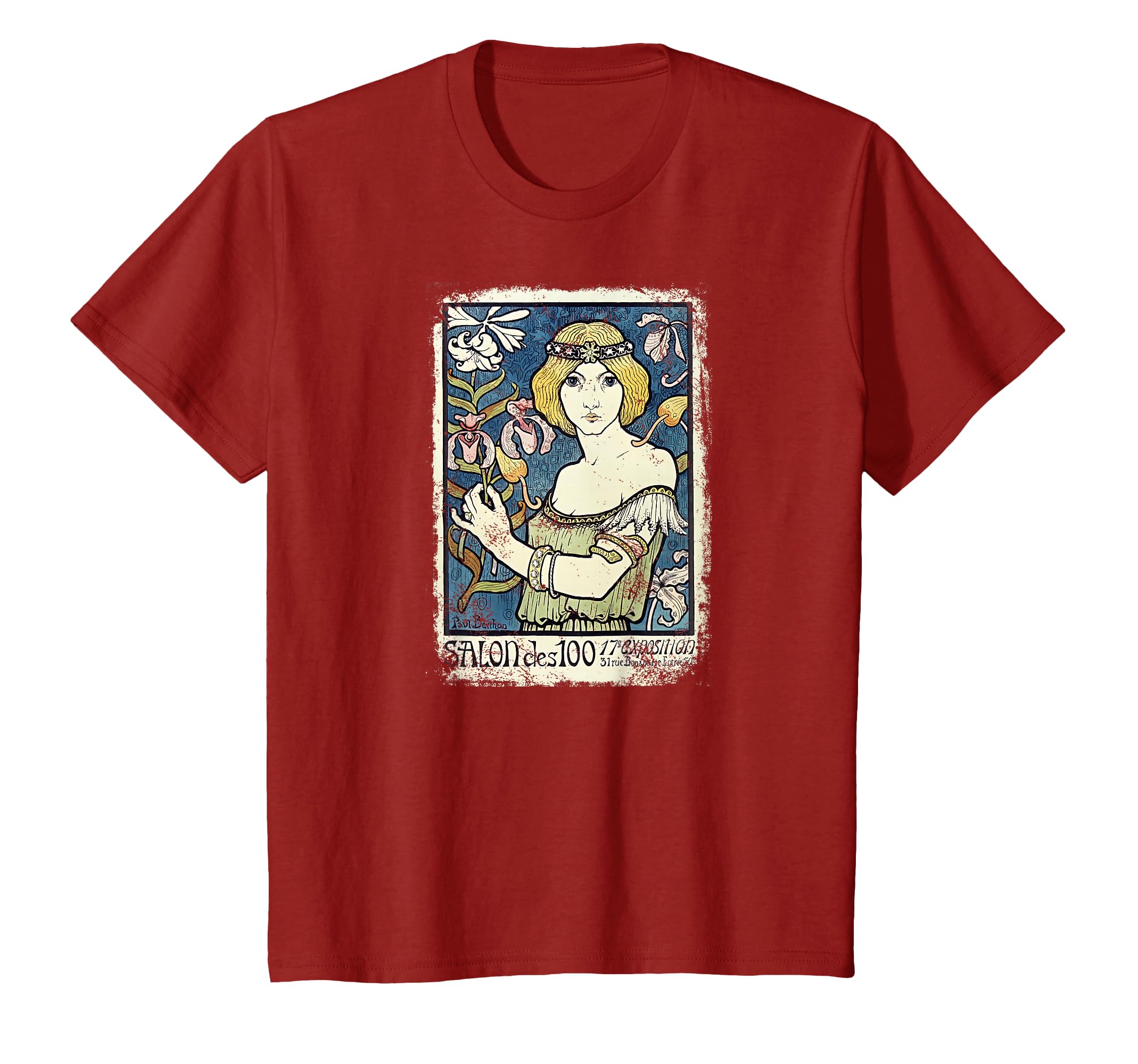 Vintage Art Nouveau Paul Burton Mucha Women s Floral Deco T-Shirt