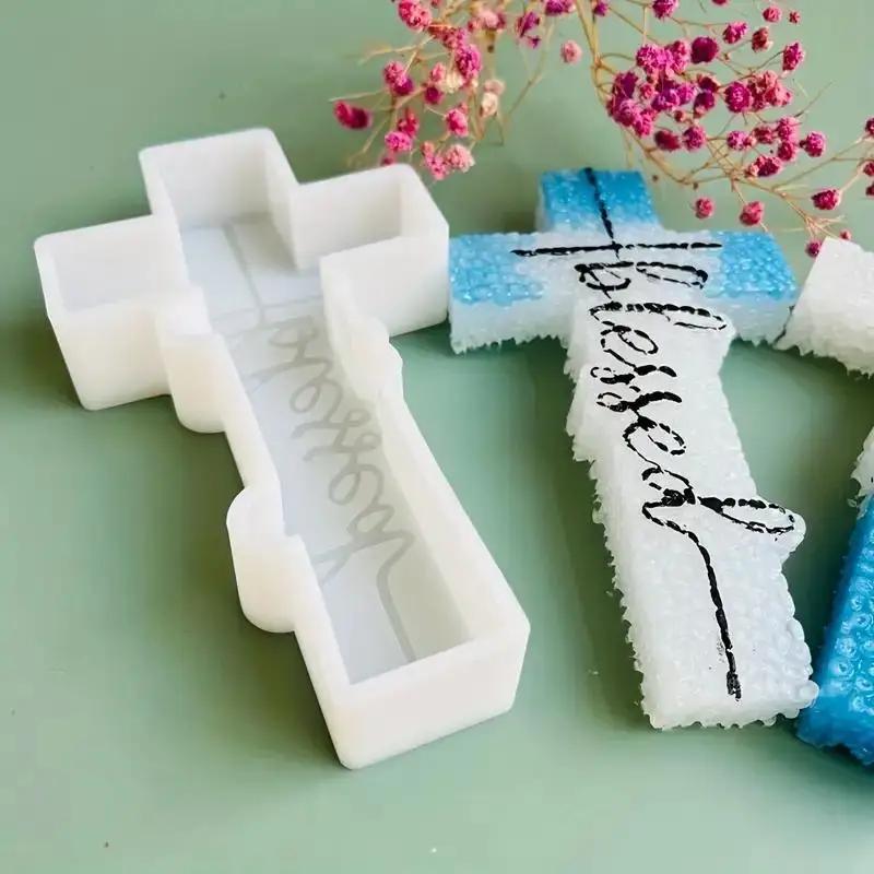 1Pcs Cross Silicone Mold DIY Drop Glue Mold Decoration Handmade Silicone Mold DIY Resin,Candle Making and More