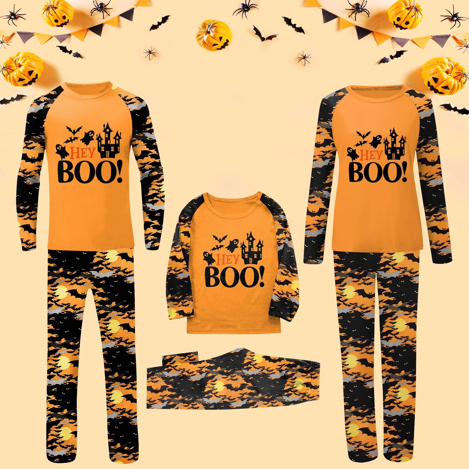 

Halloween Print Family Matching Long Sleeved Parent-child Suit Home Clothes Suit Fall