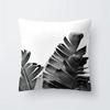 Home Decor Black and White Plant Leaf Sofa Pillow Cover Office Seat Cushion  Tropical