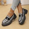 Large size leopard print spring and autumn new platform single shoes British style small leather shoes