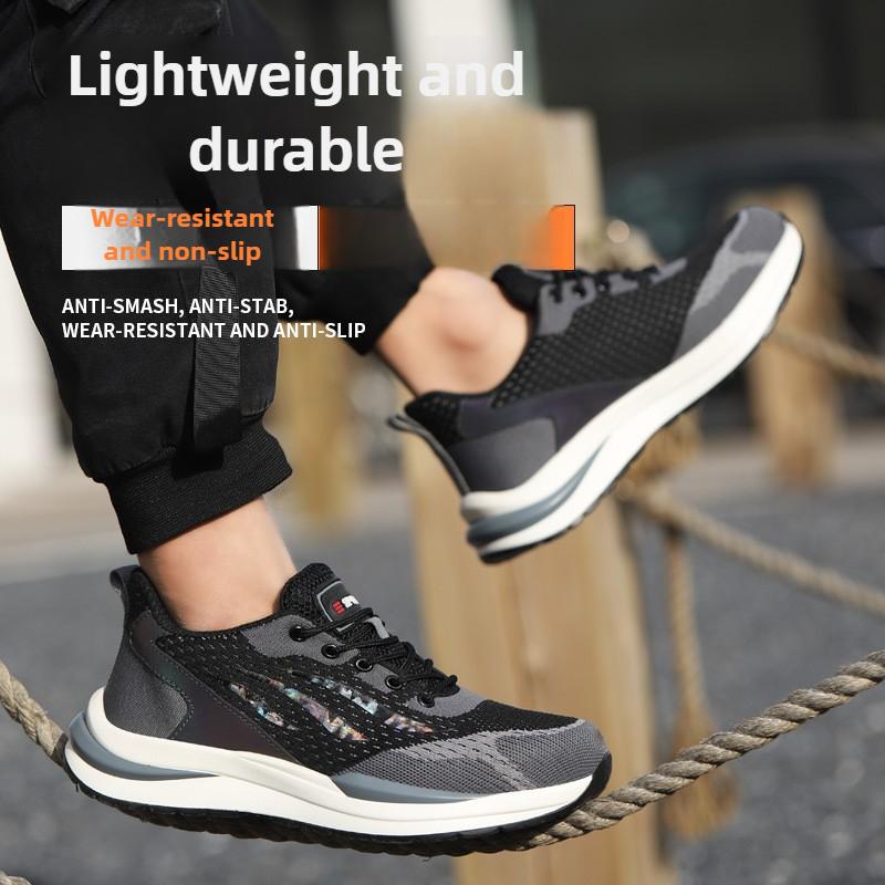 Plastic Toe Safety Boots Construction Work Shoes For Man Lightweight Work Shoes Puncture Proof Indestructible Safety Sneakers