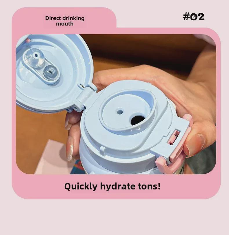Children's Cartoon Thermos Cup with Straw - Food Grade 316, Portable and High-Value for Students