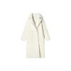 Solid Color Polo Collar Casual Lamb Fleece Coat Women Coats Ceramic-White F11W345501F-IV