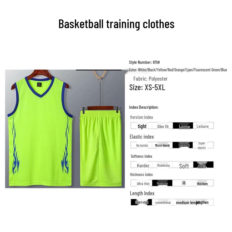 Basketball Uniform Sets for Men, Women, and Children - Sports Performance Jerseys with Printed Logo for Competition and Training.
