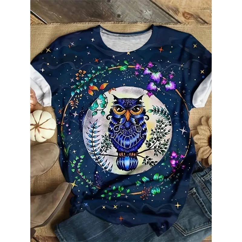 Girls' Clothing Cute Animal Elephant & Deer 3d Print Fashion Casual T-Shirts Funny Girls' T-Shirts
