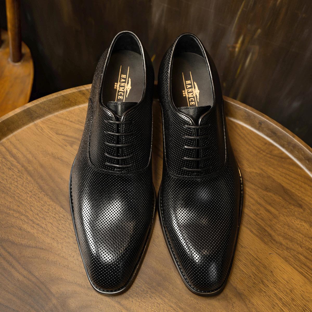 

Dongdong мужская обувь деловая классическая британская обувь из перфорированной кожи из коровьей кожи мужские оксфорды 39 чёрный
