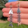 Y2K Punk Metal Fishbone Earrings, Fishbone Design Alloy Earrings, Punk Personalized Fashion Jewelry Gifts, Suitable for Women's