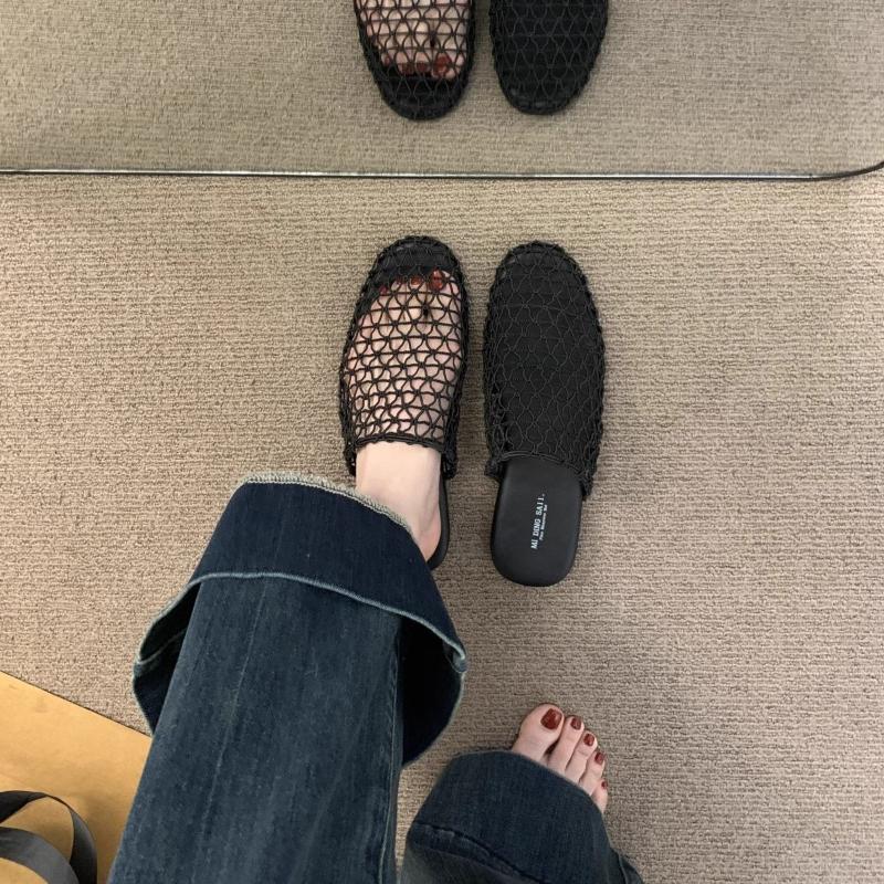 Fashion Fashion Women Fishing Net Sandals Summer New Round Toe Flat Shoes Simple Versatile Women's Slippers Comfort Non Slip Woman Shoes