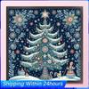 Christmas Scenery Full 14CT 2 Strands DIY Counted Cross Stitch Patterns Arts Craft Kits 40x40cm for Beginners Adults Home Decor