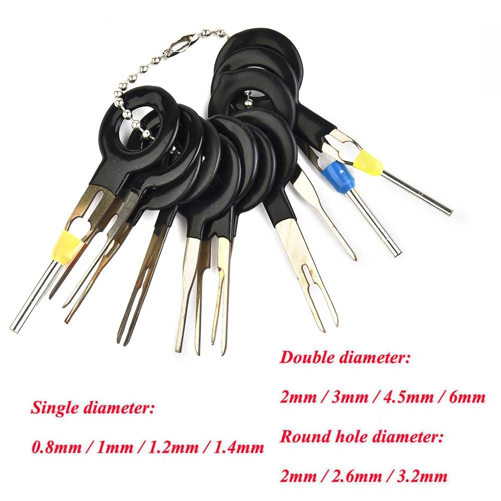 11Pcs Car Wire Terminal Removal Tool Crimp Connector Extractor Release Pin Kit Terminal Plug Repair Set