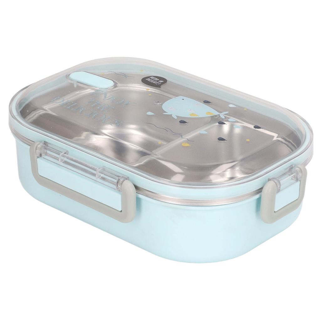304 Stainless Steel Lunch Box Compartment Liner Thermal Insulation Bento Lunch Box Illustration Style Leak Proof