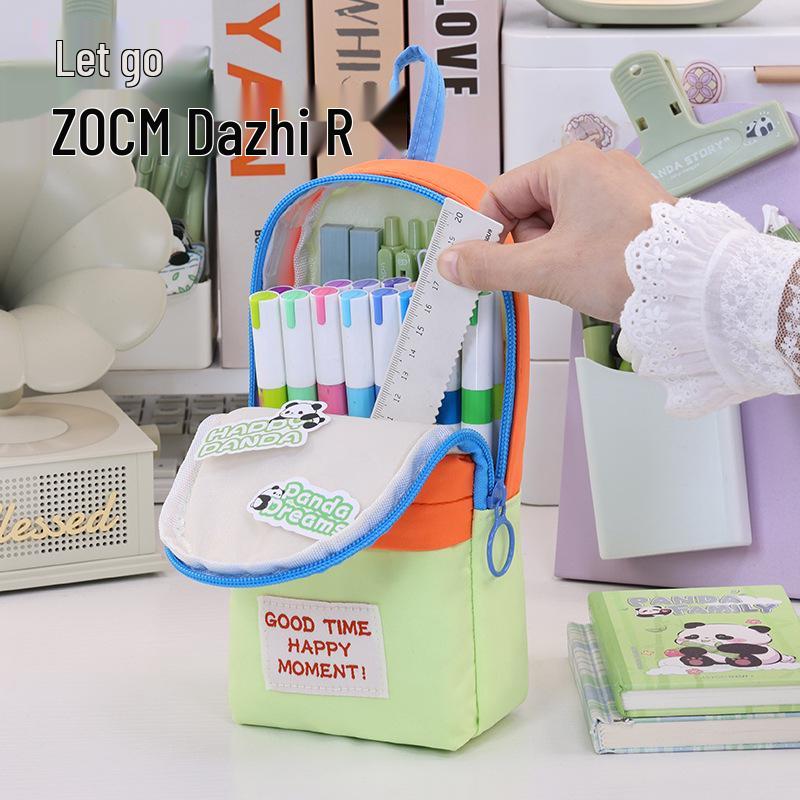 Color Block Macaron Pencil Case: Large Capacity, Stylish Design, Multifunctional Student Stationery Box