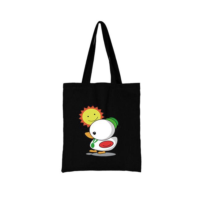 Women Shopping Bag All-match Bear Series Handbag Foldable Reusable Cloth Shopper Harajuku Style Bag Student Canvas Tote Bag