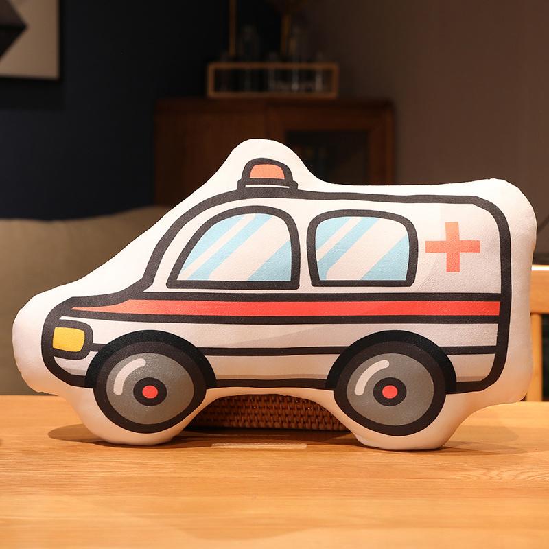 53cm Pluche Transport Pluche Kussen Gevuld Zacht Graafmachine Cementvrachtwagen Ambulance Brandweerwagen Decoratie Voor Bank Stoel